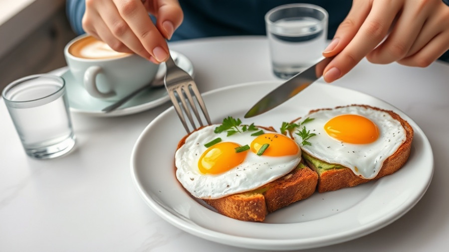 Healthy breakfast with eggs and avocado toast being enjoyed, showcasing the healthiest way to eat eggs.