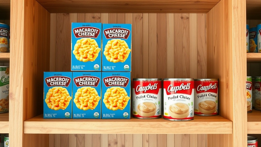 Macaroni and canned soup on shelves illustrate food insecurity in Pennsylvania.