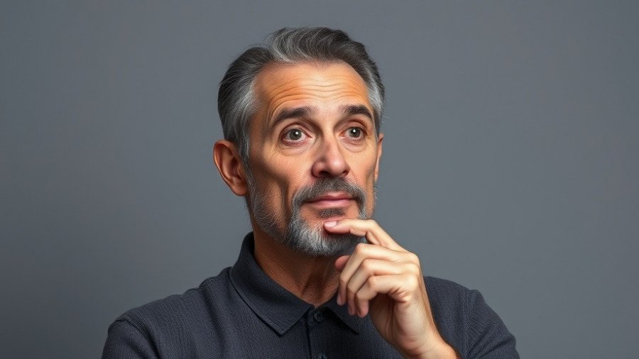 Retirement planning strategies highlighted by thoughtful man and text.