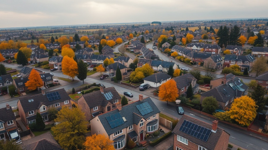 Aerial view of a neighborhood representing home purchases falling through.