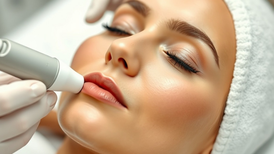 Woman receiving preventative cosmetic procedure with advanced skincare device.