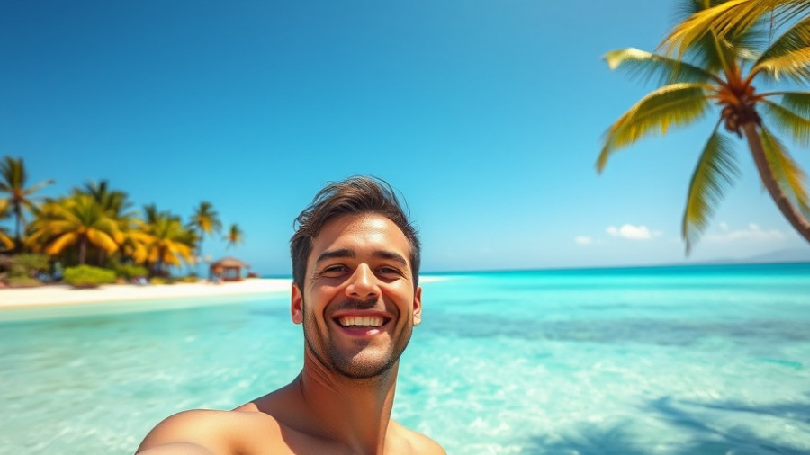 Visiting Panama: Tropical beach with turquoise waters and palm trees.