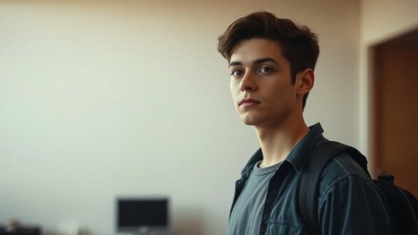 Missing College Student from New Jersey in casual clothing, indoors, focused look.