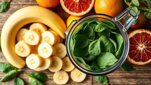 Healthy smoothie with spinach and banana for conditions potassium can help manage.