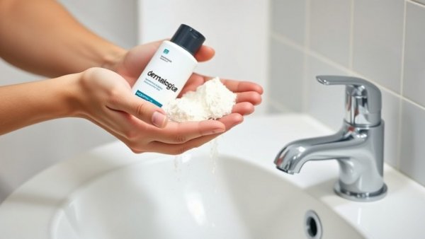 Dermalogica Daily Microfoliant in use over bathroom sink.