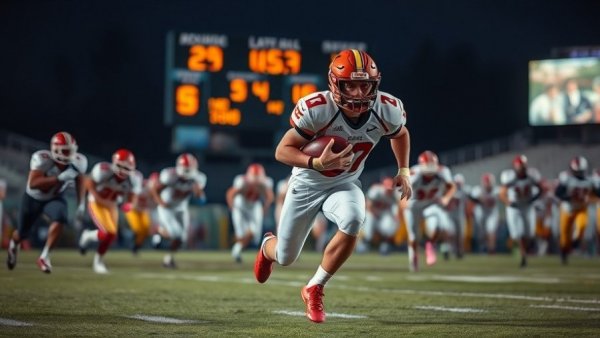 Exciting play during Pennsylvania high school football match.