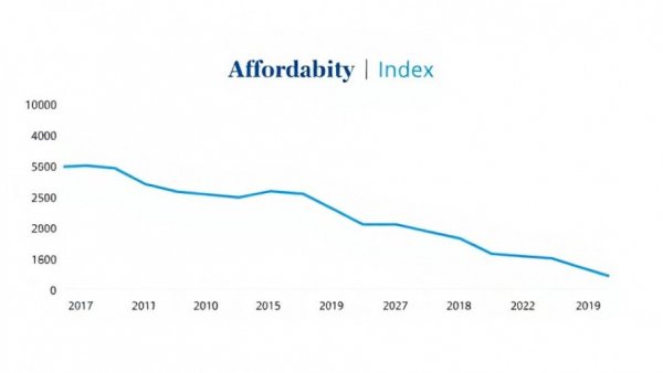 Graph showing declining housing affordability index, relevant to lower mortgage rates.
