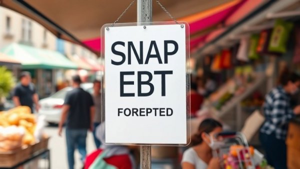 Market stall sign for SNAP/EBT token acceptance.