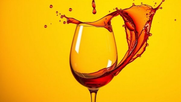 Red splash over wine glass symbolizing sober curious movement.