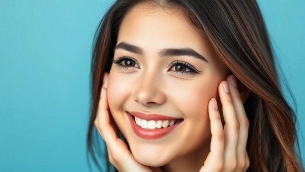 Smiling woman touching face debunking skincare myths