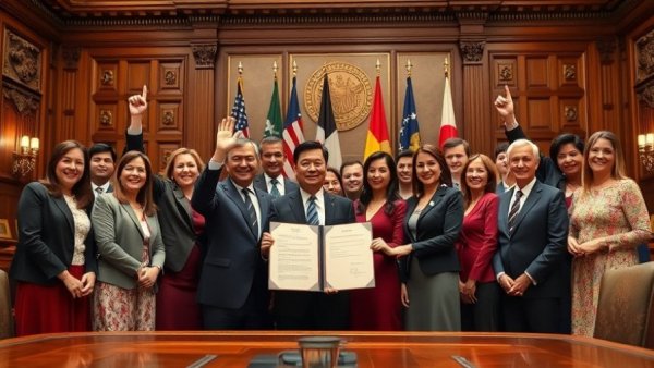 Celebratory signing of Pennsylvania state budget 2025, government officials applauding.