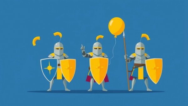 Creative cartoon of armored guards symbolizing inflation-protected bonds.