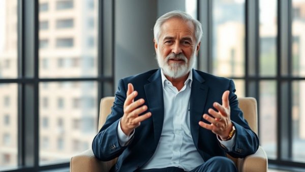 Older man gesturing in office, Larry Summers Epstein Emails context.