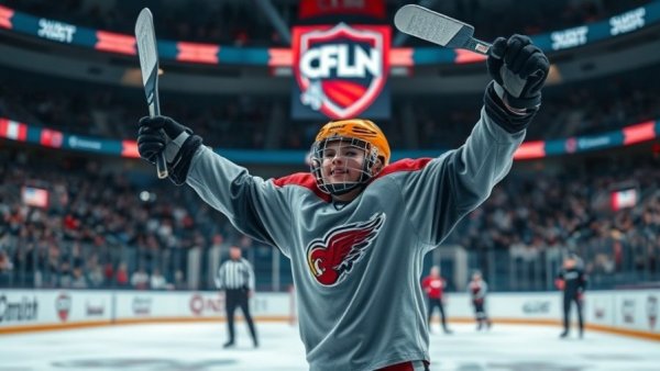 CPIHL hockey standout performances on ice, player celebrates goal