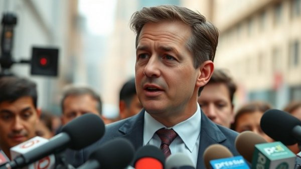 Confident man at press event, Trump Mamdani meeting news.