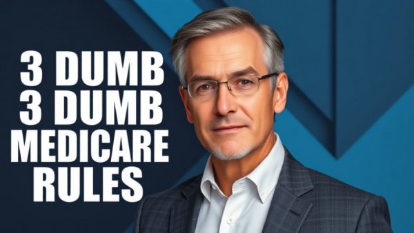 Man highlights three disliked Medicare rules in bold graphic.