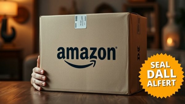 Amazon tool deals holiday shopping box with deal alert tag.