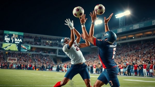 La Salle College football player reaches for the ball in PIAA title game.