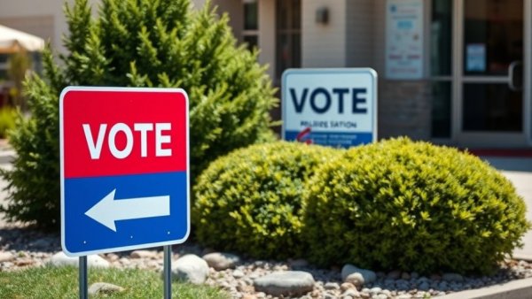 Voting sign at accessible location for Pennsylvania primary elections lawsuit.