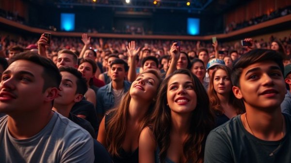 Young audience at a free speech debate, focused and attentive, MAGA Free Speech Debate.