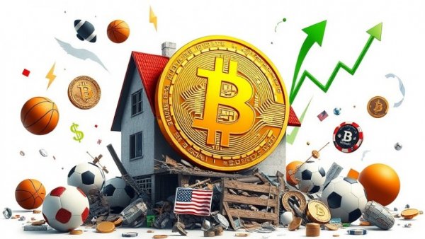 Surreal Bitcoin amidst chaos reflecting financial nihilism Gen Z.