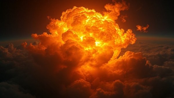 Stunning space explosion highlighting flight safety concepts