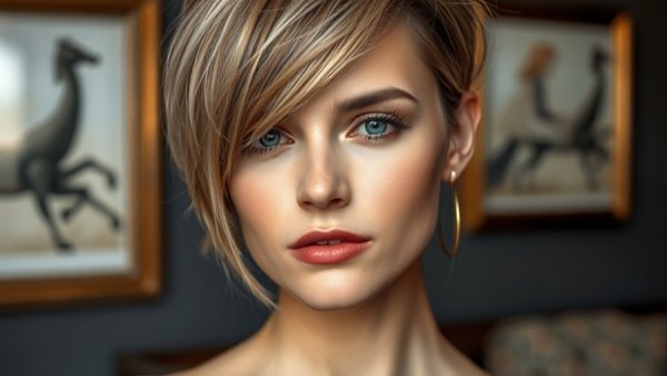 Woman using blush draping technique for a subtle look.