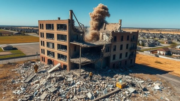 Pennsylvania nursing home explosion aftermath showing structural damage.
