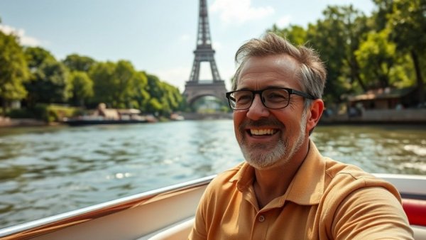Everything You Need to Know Before Visiting Paris: Man on Seine boat ride.