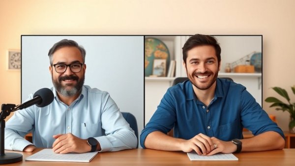 Authentic travel content podcast with two hosts online.