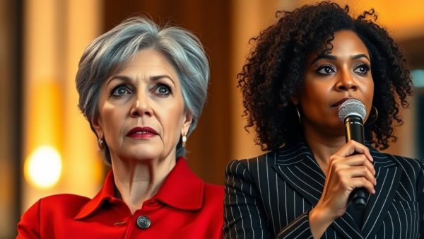 Two women engaged in conversation on Harrisburg City Council lawsuit.