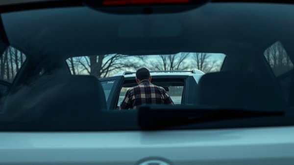 Person entering SUV at dusk seen through car window, Pennsylvania impeachment news.
