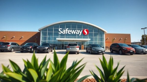 San Francisco Safeway store with parked cars in morning light.