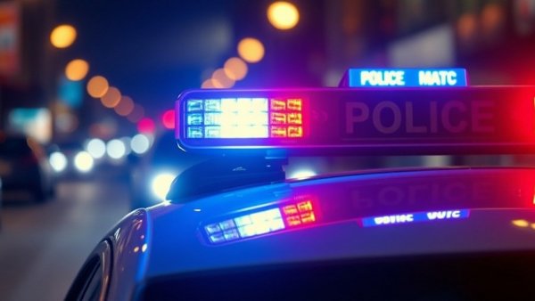 Police lights at night, related to Dauphin County stabbing incident.