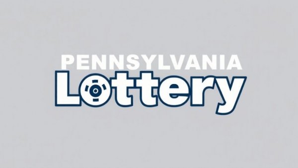 Pennsylvania Lottery logo, benefits message on grey background.