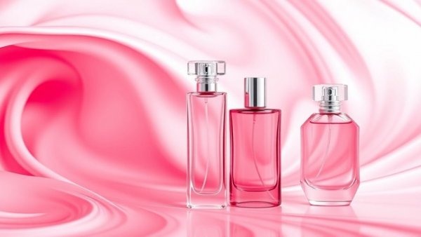 Best New Fragrances January 2026: Elegant pink perfume display.