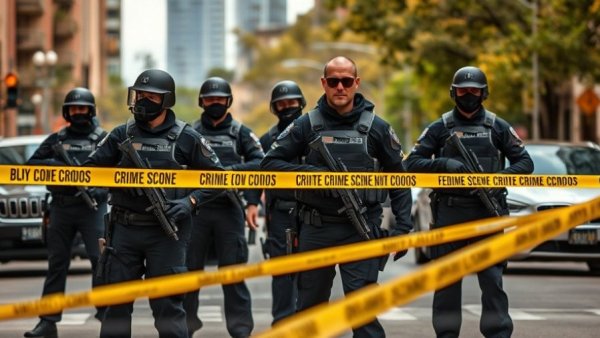 Federal agents at crime scene related to Alex Pretti's death investigation.