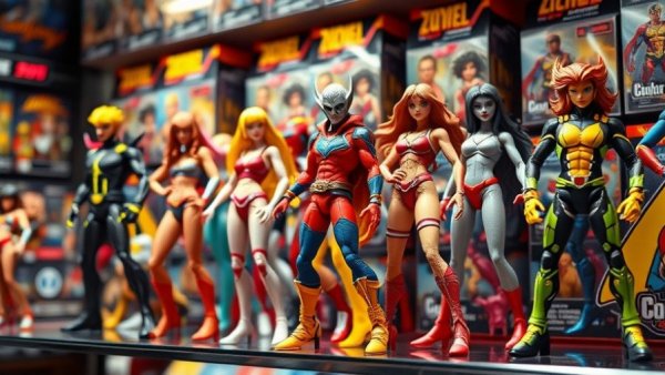 Colorful K-Pop Demon Hunters toys on display in a toy store.