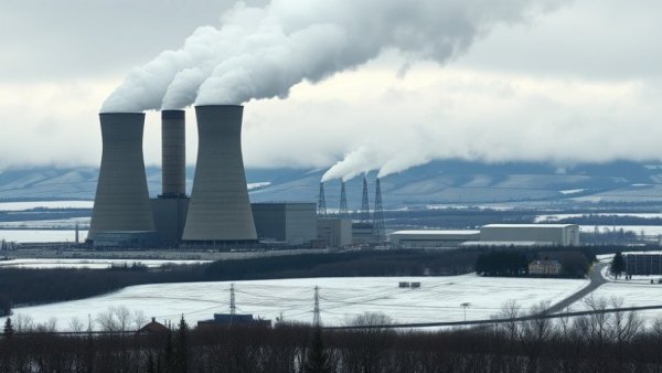 Industrial power plant emitting smoke, Pennsylvania greenhouse gas emissions