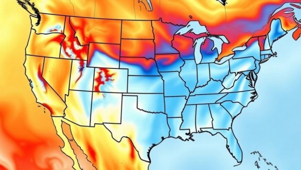 Unpredictable winter weather in the U.S. temperature map.
