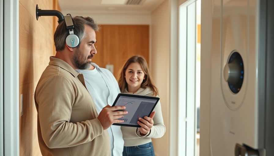 Family checking changes in water heaters with a tablet.