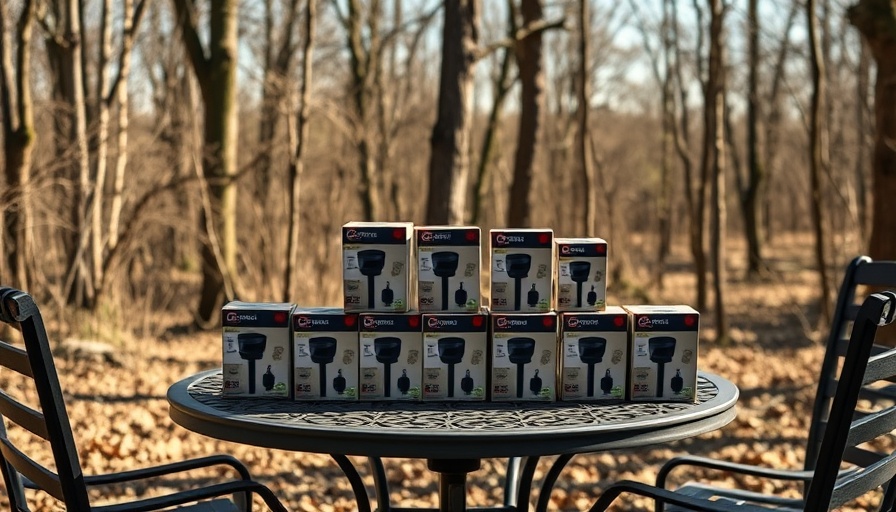 Best solar fence lights on a patio table in a forest setting.