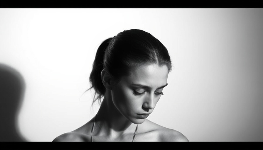 Monochrome portrait of a young woman, illustrating emotional impact of hair loss.
