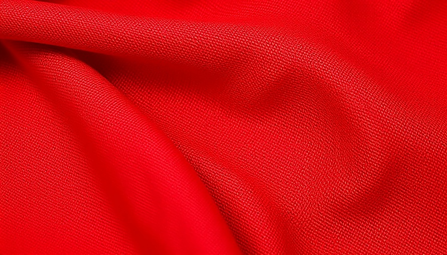 Textured red fabric art, abstract and visually engaging close-up.