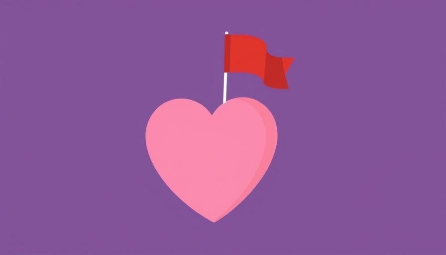 Illustration of a heart with a red flag symbolizing bad relationship habits.