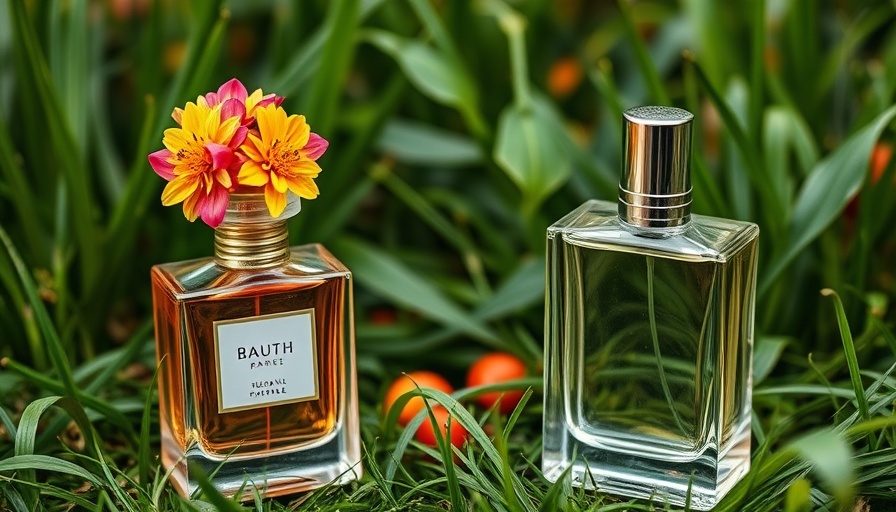 Trendy summer perfume bottles 2025 in natural settings
