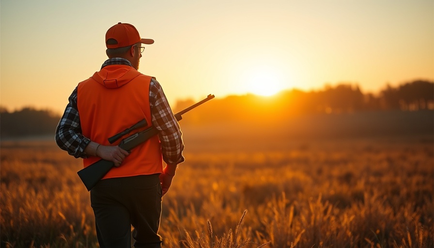 Sunday hunting proposal Pennsylvania: Hunter walks field at sunrise.