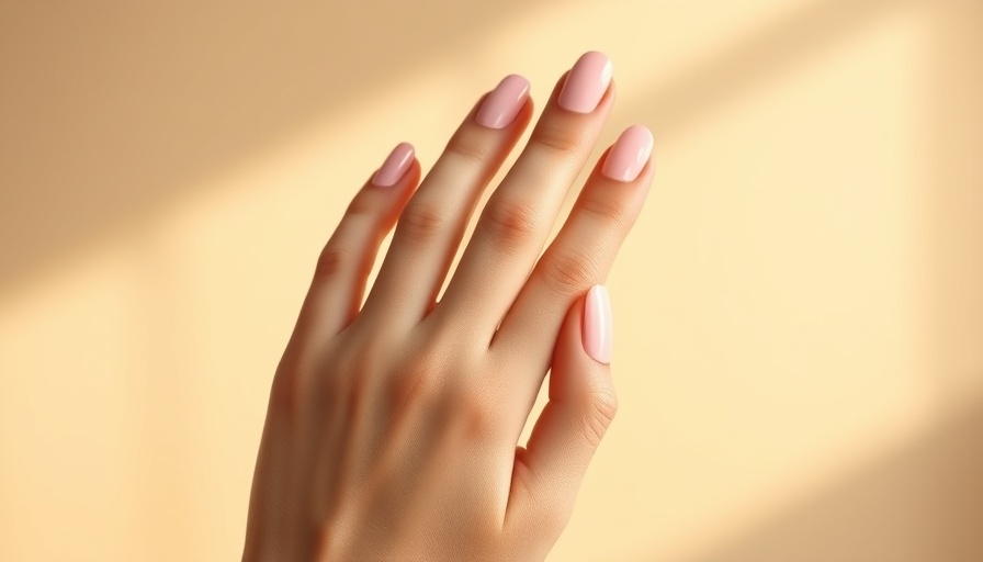 Minimalist pink nails on a hand showcasing recession-era style.