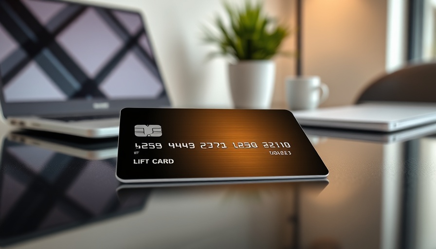 Premium credit card on modern desk surface.