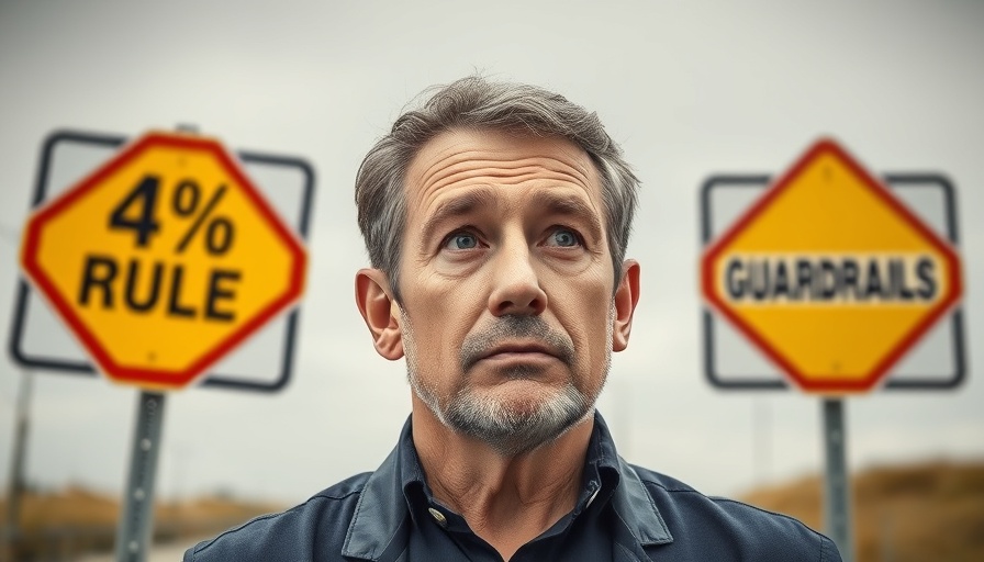 Man exploring retirement withdrawal strategies with road signs.